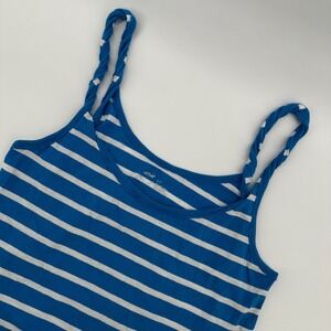 Aerie Blue‎ Striped Cropped Tank Top Braided Strap Casual Women's Small